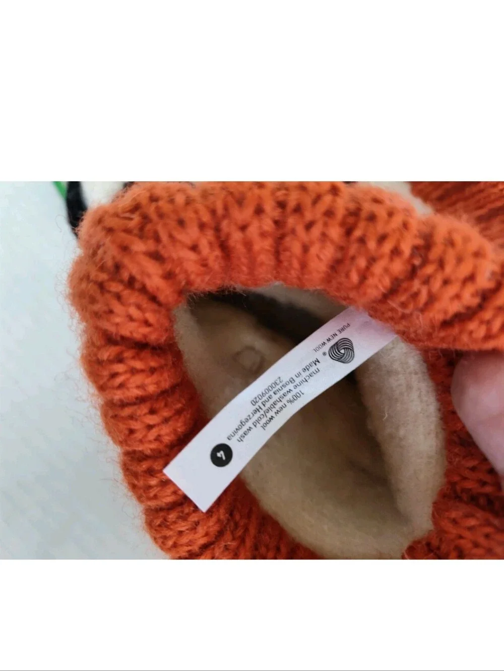 Garnet Hill Boiled Wool Slippers Big Kids Size 4 Panda Bear Slip on Cute Cozy